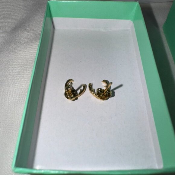 NWT, Jeweled 14K Gold-Plated Antler Stud Earrings with Cubic Zirconia, Gold - Picture 10 of 15